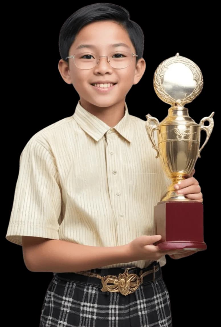 Student with Trophy
